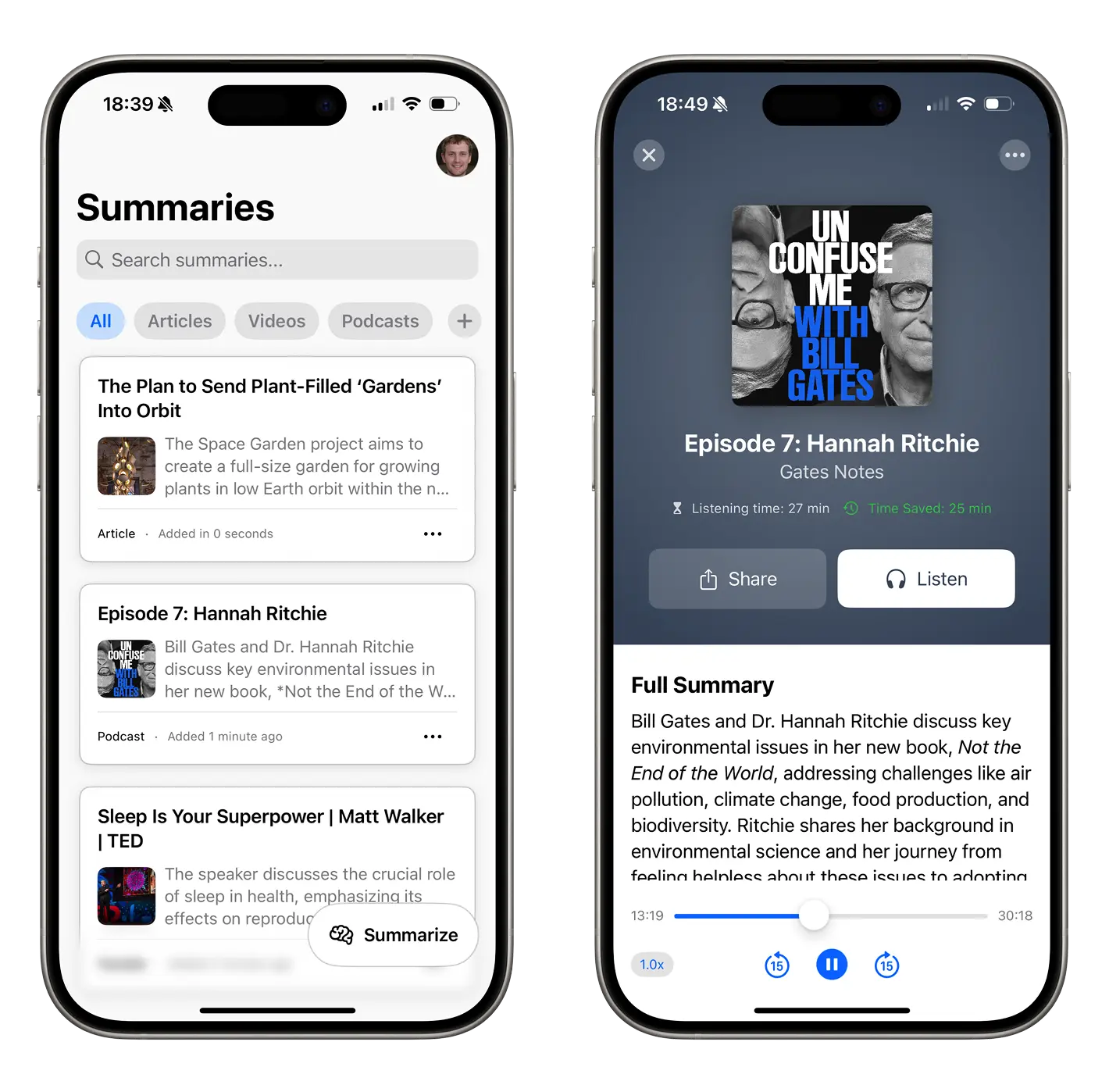 Make It Short app interface